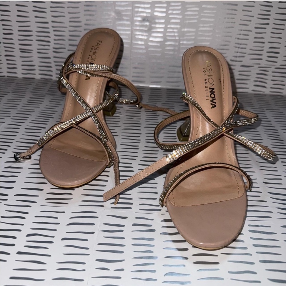 Fashion Nova Strappy Rhinestone Heels